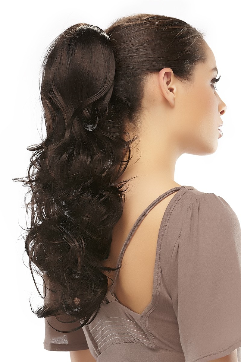 Dark brown foxy hair extension ponytail