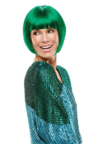 Bright green bob wig by Jon Renau