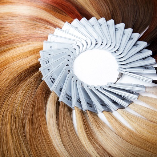 Colour ring showing the various colours easihair pro tape in hair extensions come in