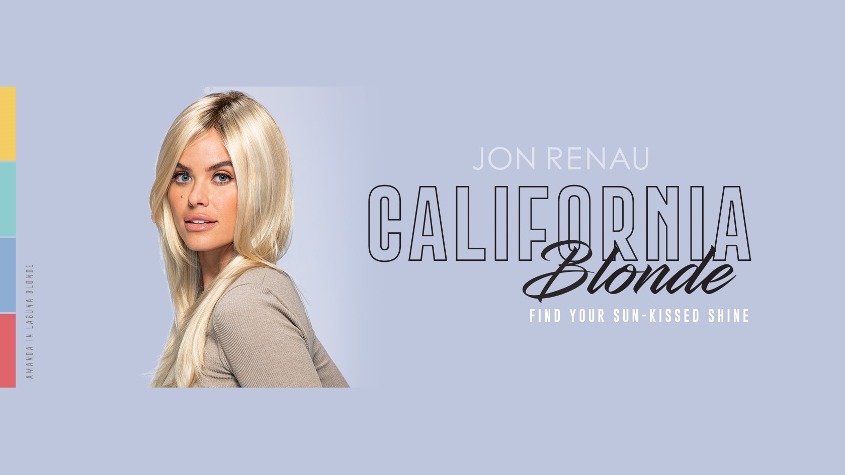 California Blonde Wigs by Jon Renau Lady wearing a California Blonde wig created by Jon Renau