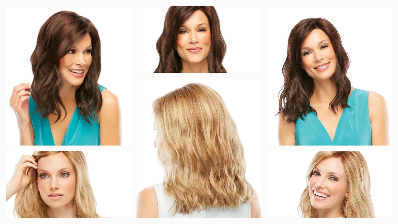 Various women with hair loss wearing different coloured Jon Renau Heidi Wigs