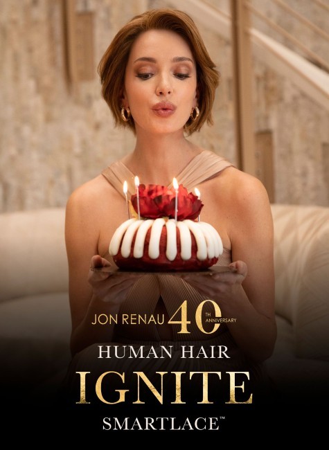 Lady with hair loss wearing a wig from the Jon Renau Nouveau wig collection